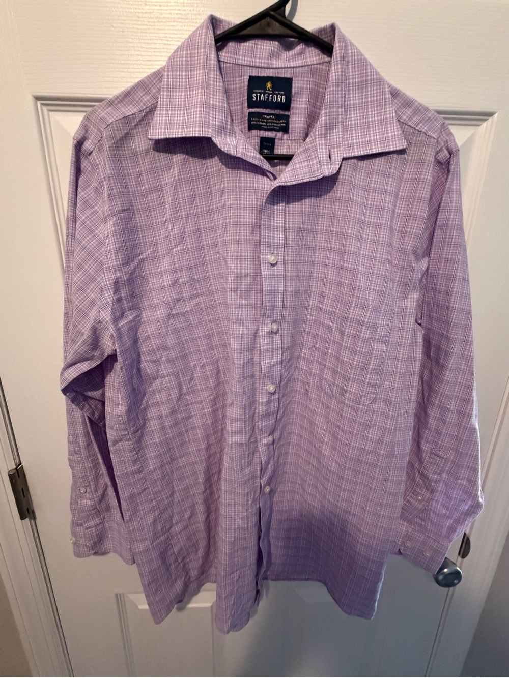 Stafford Lavender Plaid Dress Shirt